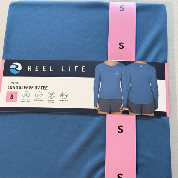REEL LIFE WOMEN'S JAX BEACH LONG SLEEVE UV (UPF 50) Small Navy New - Picture 5 of 10